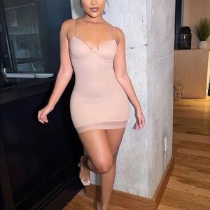 Nude mini dress